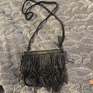 Fringe Crossbody Bag in Black